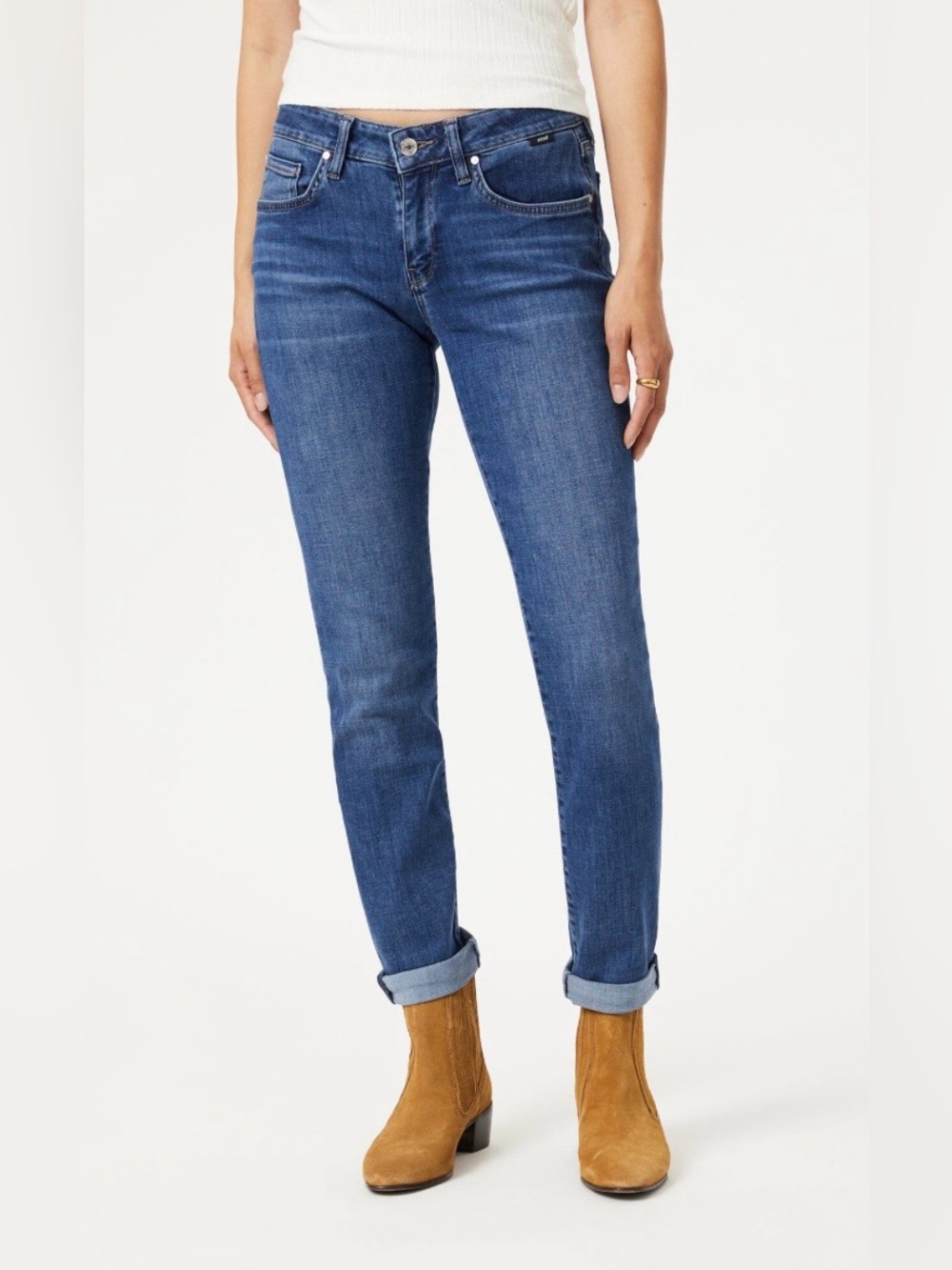 Mavi Women’s Emma Slim Boyfriend Jeans - Medium Blue Wash / Size 31X34 / Stretch